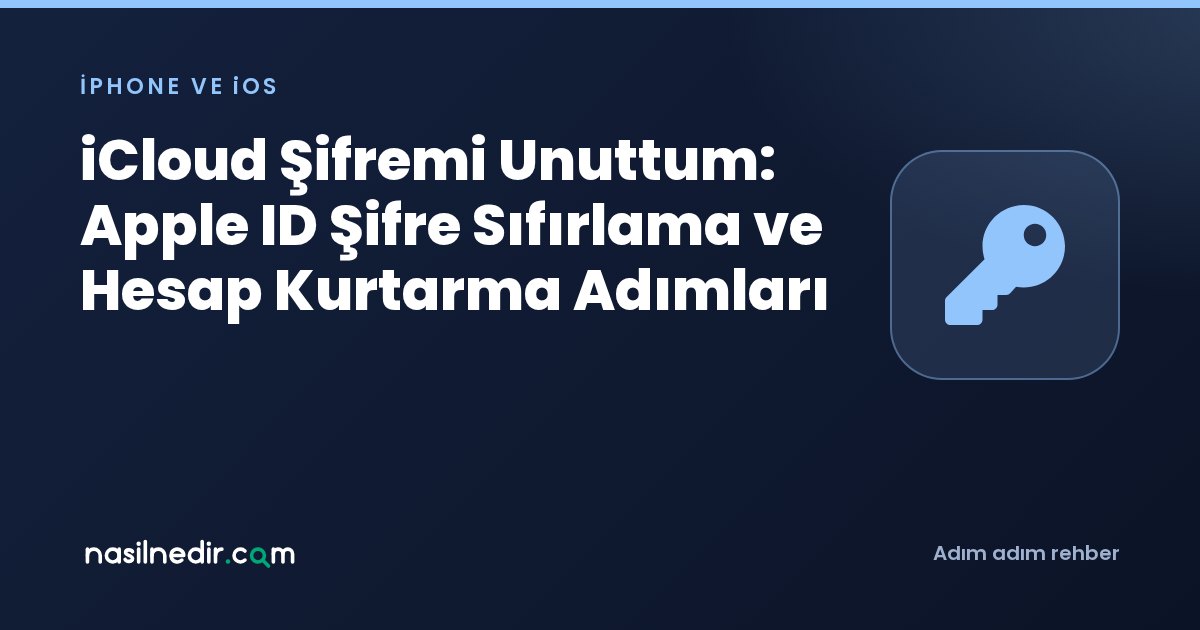 iCloud Şifremi Unuttum: Apple ID Şifre Sıfırlama ve Hesap Kurtarma Adımları
